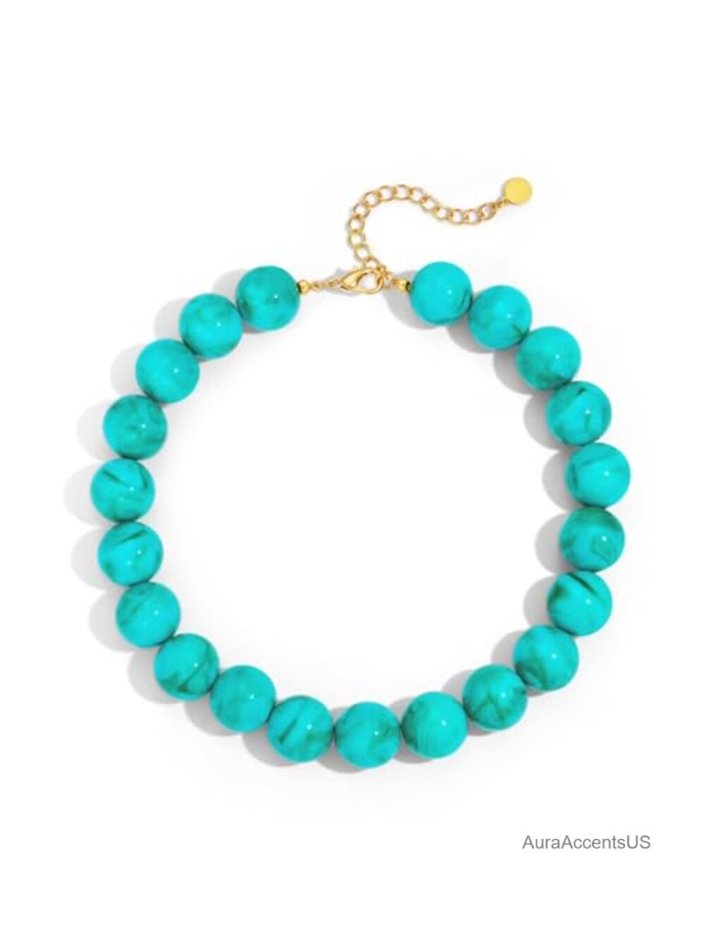 Chunky Beaded Necklace 20MM Resin Bead Statement Boho Summer
